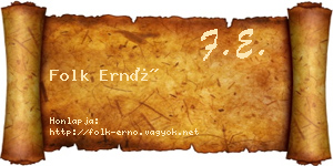 Folk Ernő névjegykártya